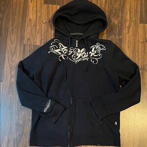 Zoo York Black hoodie Sweatshirt with White Logo Tag